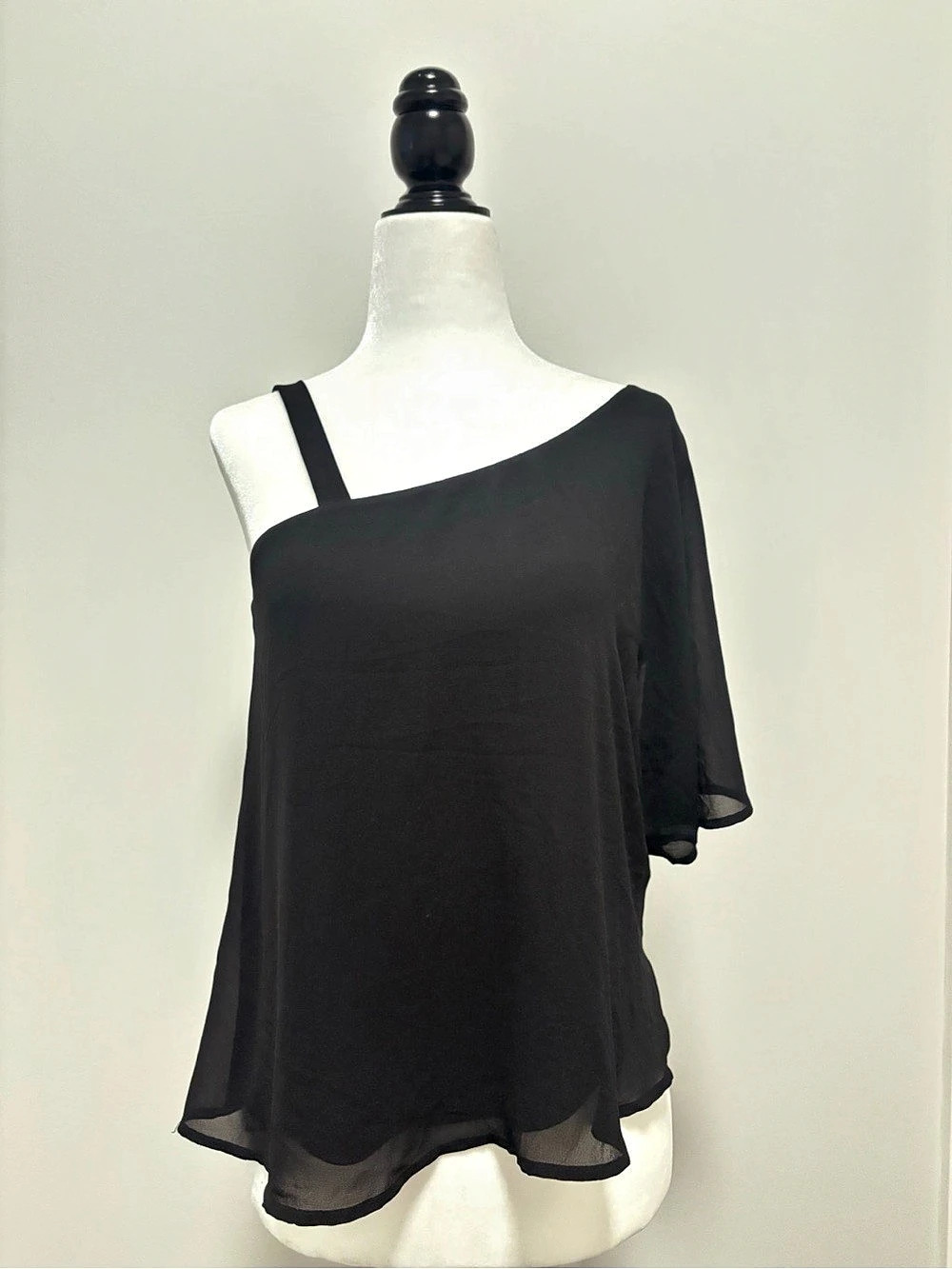 naked zebra Black One-Shoulder Blouse Like New Size S